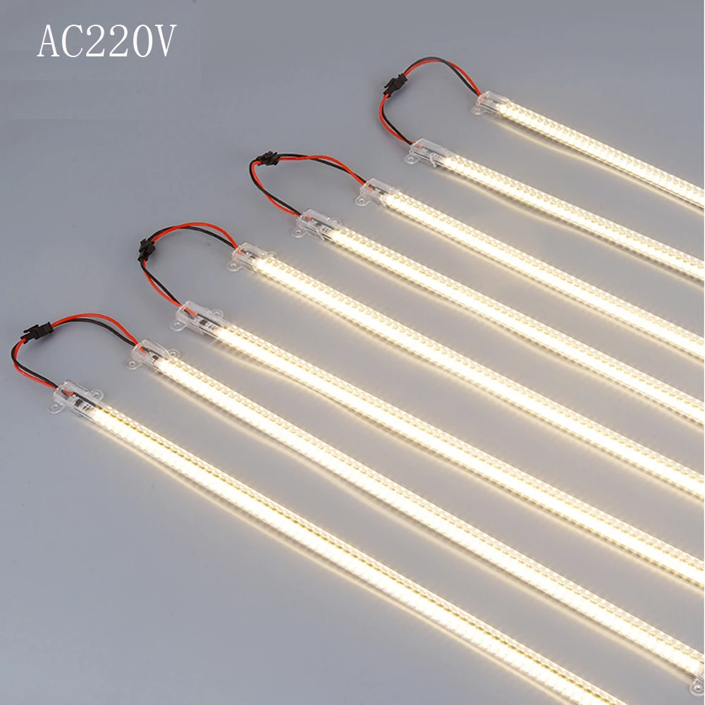 10PCS 220V 240V LED Bar Light Hard Led Strip light  SMD2825 72LEDS 30cm 40cm 50cm warm white Pure white Super Bright