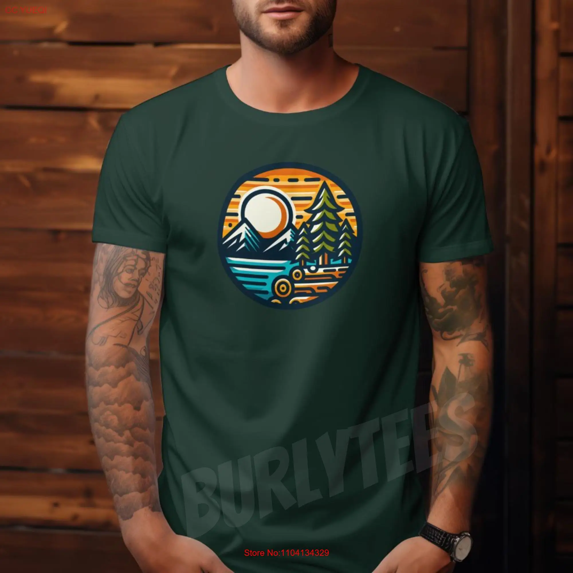 Camiseta Wilderness Adventure Ready con Stunning Nature s Ideal para caminantes de manga larga o corta