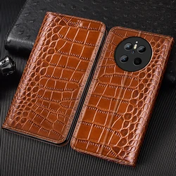 Crocodile Genuine Leather Flip Case For Huawei Mate 9 10 20 20X 30 40 50 60 70 Pro Lite Plus Phone Wallet Cover Cases