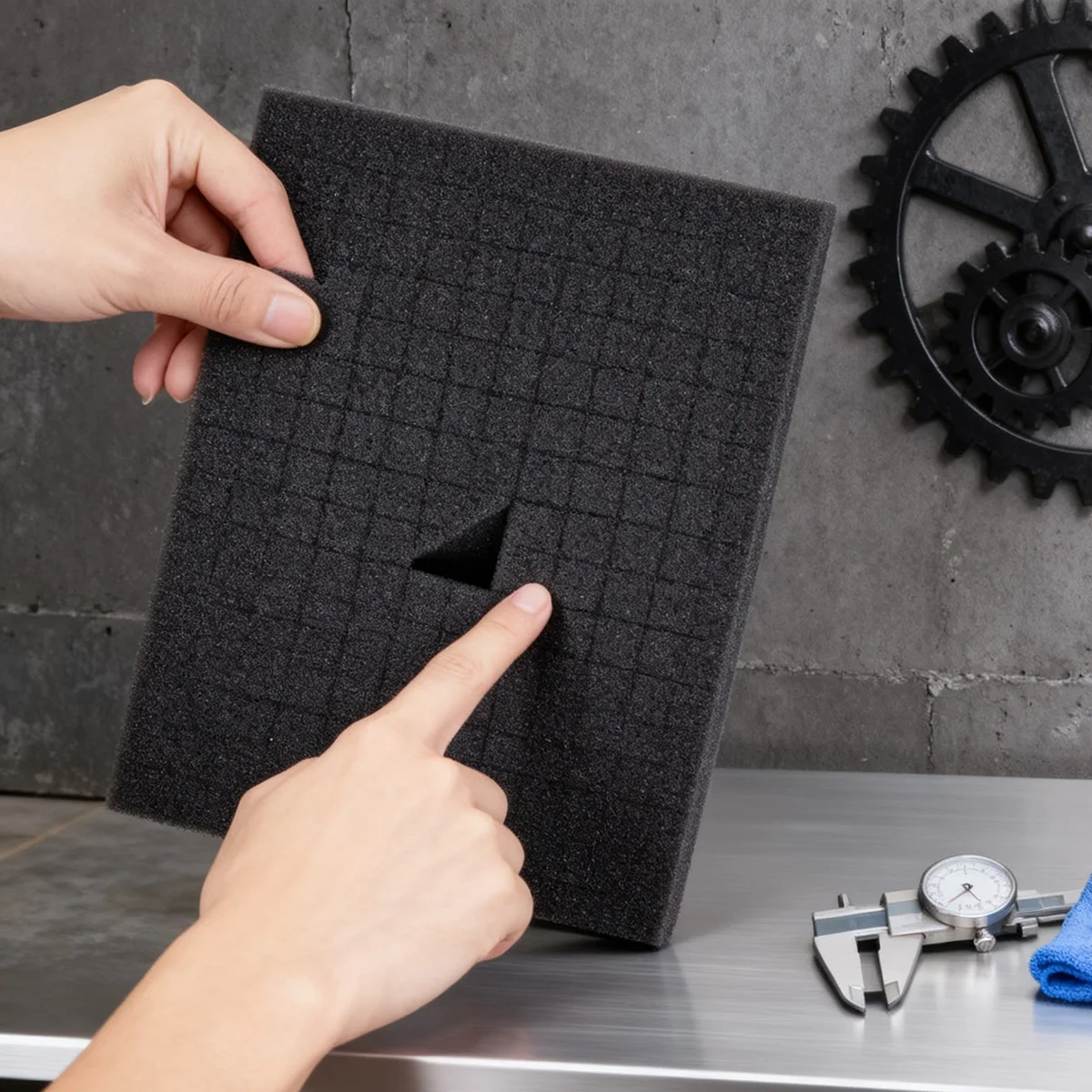 Busa Sobek (Busa Kepadatan Tinggi dengan Pola Grid yang Dapat Disobek dengan Tangan) |   Busa Spons Pre-Cut/Pick Pluck untuk Kotak Peralatan/Koper Keras, Pengatur Peralatan