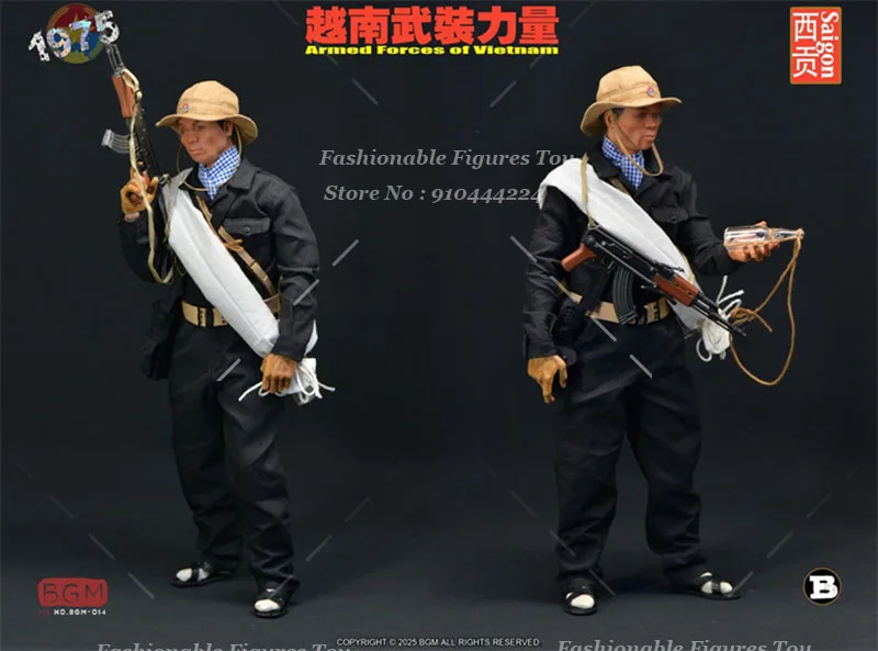 BGM BGM-014 1/6 مقياس تحصيل الشكل معركة الملابس القوات المسلحة فيتنام سايجون 1975 صالح 12 بوصة عمل الشكل دمى الجسم #2