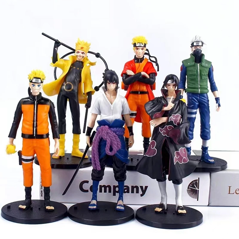 18CM 1Set/6 pezzi Anime Figure NARUTO Series Uzumaki Naruto Live Version Standing Model Toy Gift ornamenti Desktop