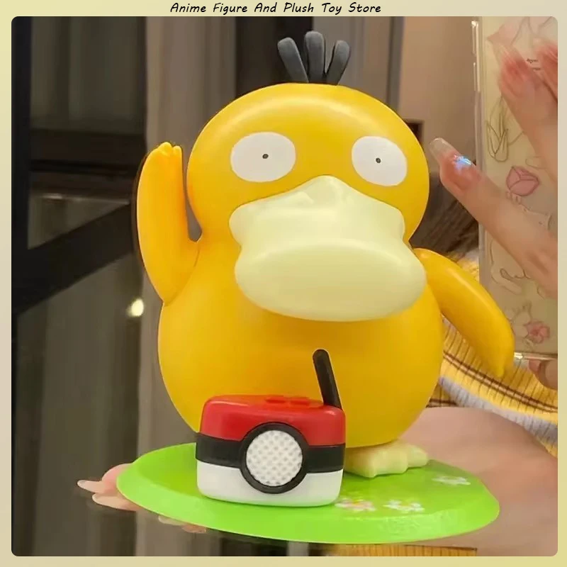 Anime Pokemon Psyduck Figure Dancing Swing Sounding Duck Action Figure Pvc Model Doll Portable Luggage Music Box Toys Xmas Gifts