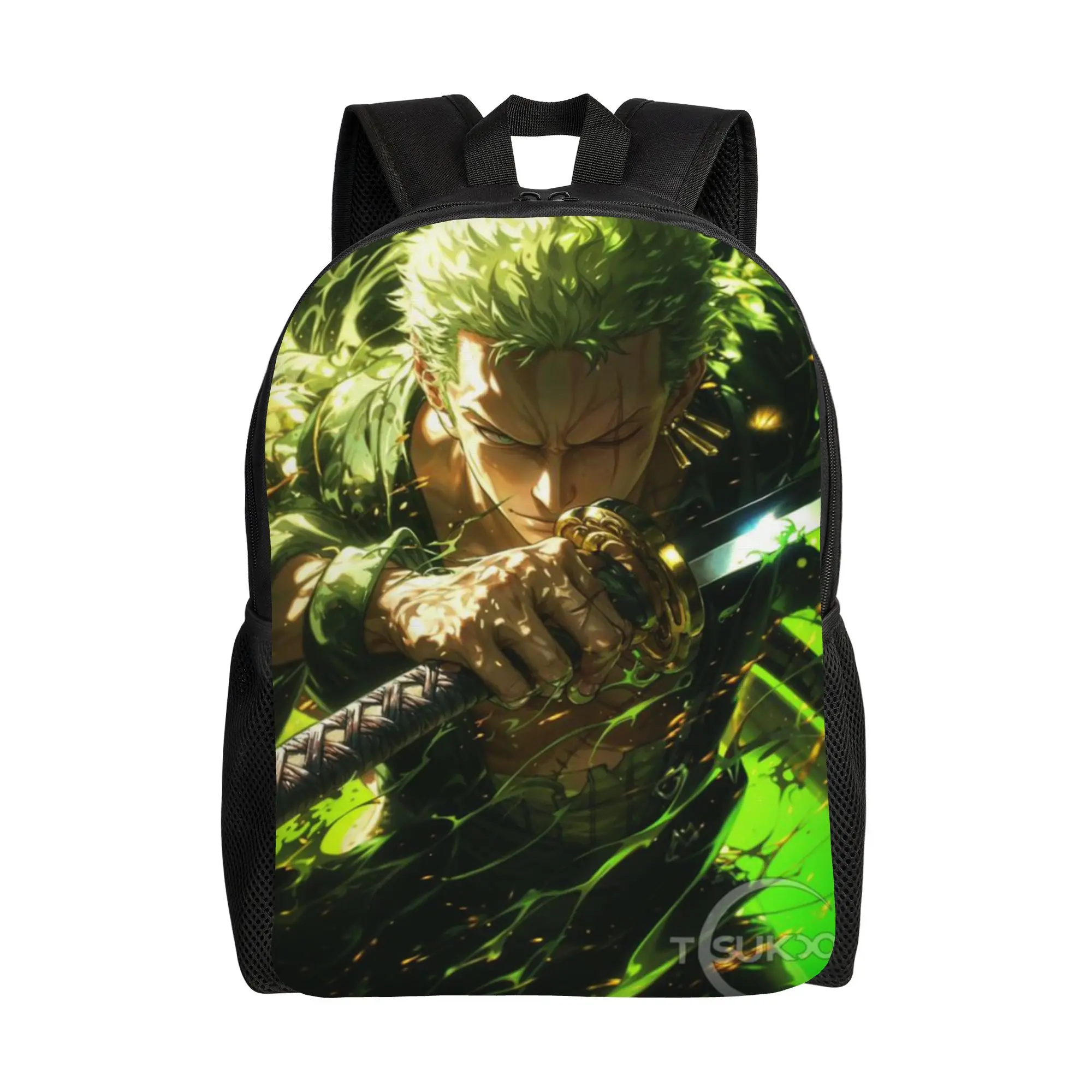 

Roronoa Zoro Knapsack Back to school season Strong Zipper Closure Backpack