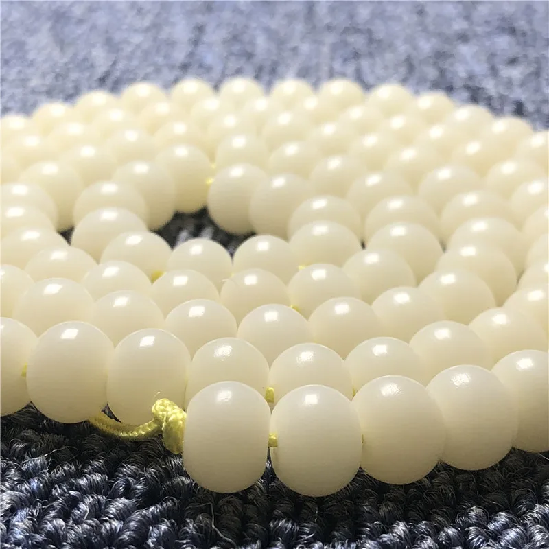 Factory Supply 108Piece Apple round White Corypha Umbraculifea Bracelet White corypha umbraculifea108Beads Bracelet Wholesale