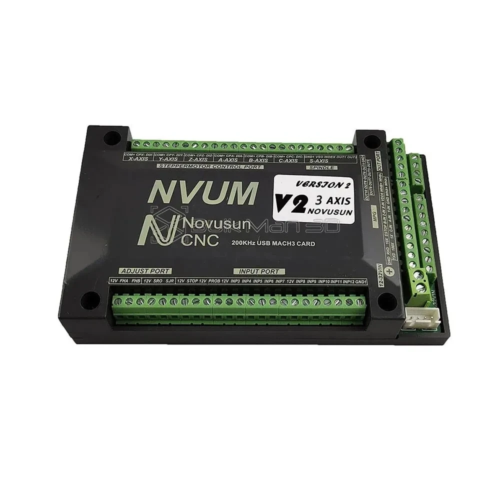 NVUM Mach3 Based 3/4 Axis USB Novusun CNC Controller Bundle with TB6600 Stepper Driver Mean Well Power Supply 24V 350W