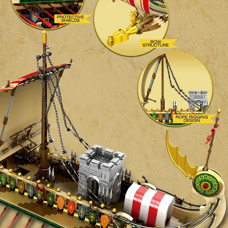 Pirate Ship Series Creek Viking Warship Model Building Blocks Ship Cruisers 2982PCS Building Blocks Brick Puzzle Toys Gift