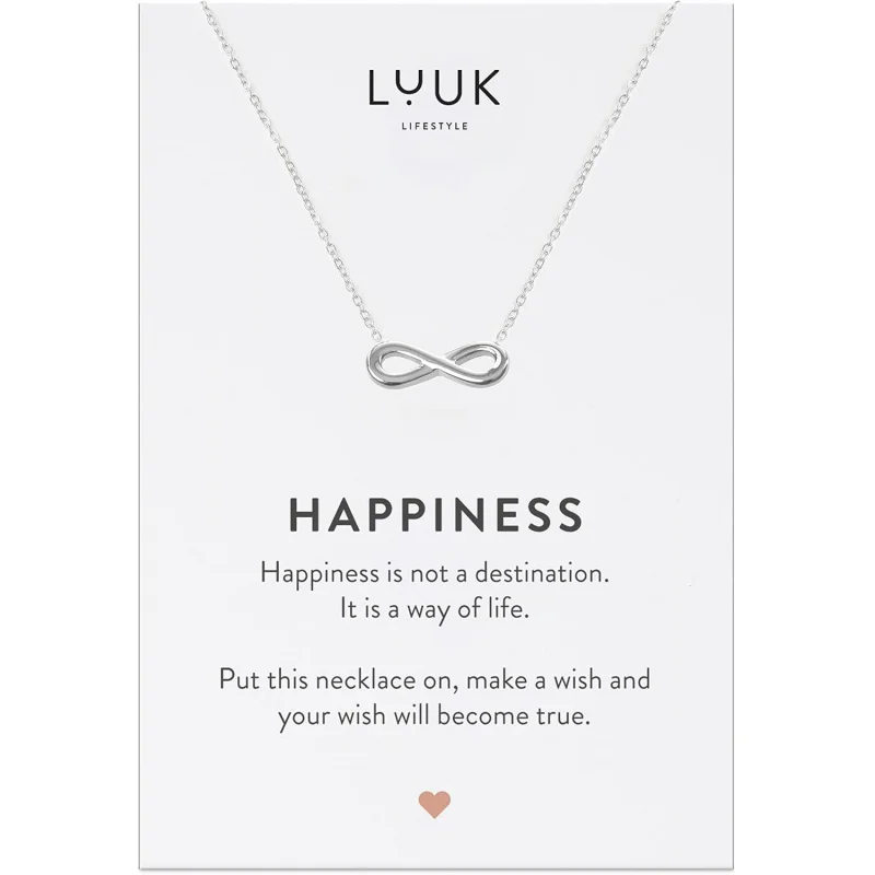 

LUUK LIFESTYLE Stainless Steel Women's Necklaces Trendy Jewelry Card With Lucky Charm Saying Friendship Gift Silver Gold Rose