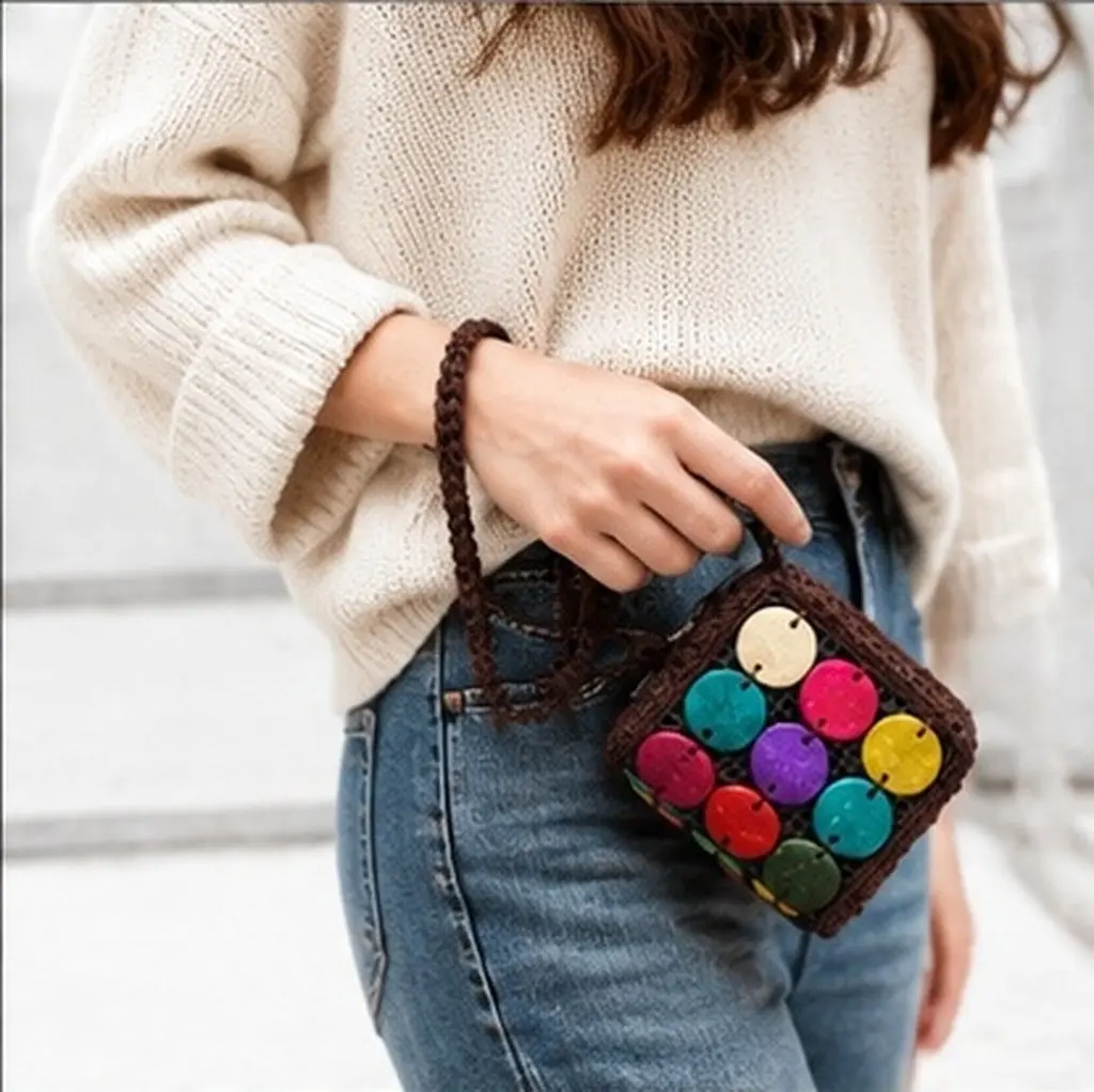 Women Coin Purse Small Stylish Woven Change Purse Mini Wallet Compact Coin Pouch Wallet Portable Key Holder Daily Use