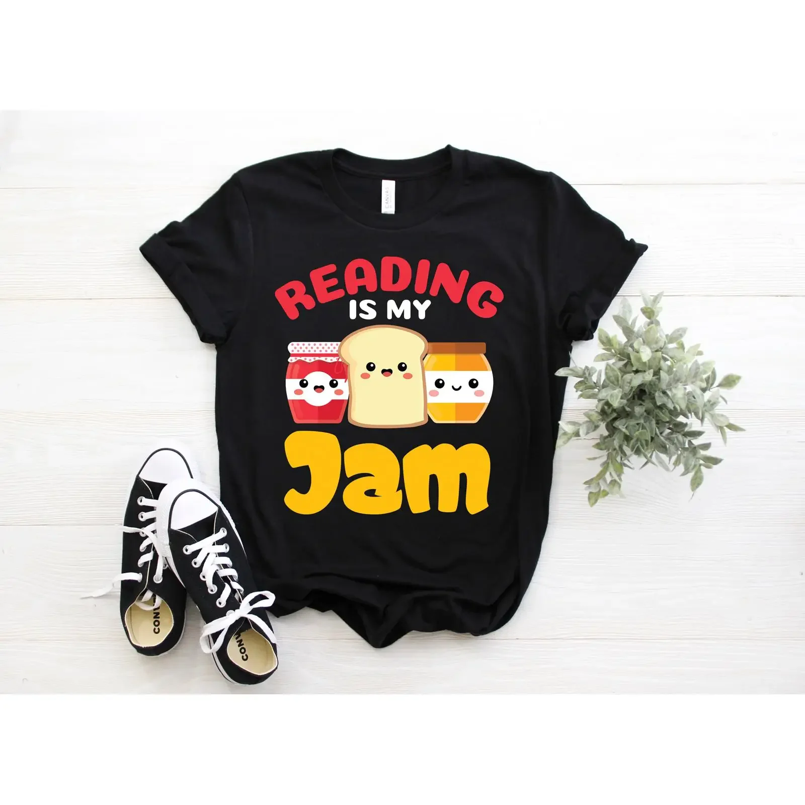 Reading Is My Jam Funny Book Lover T Shirt Cute Bread for Readers Students Teachers Bookworms  vintage Washed designer clothes