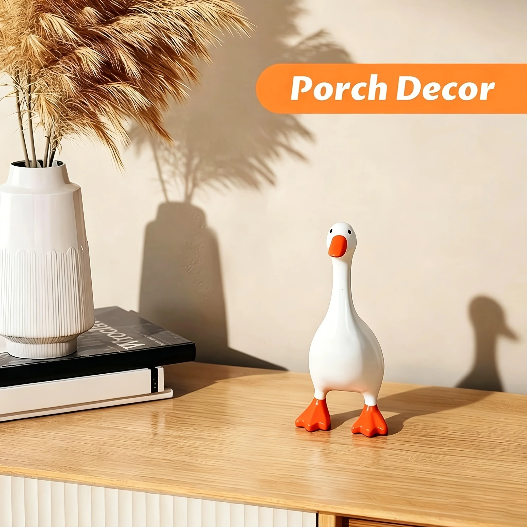 1pc Premium Desk Goose Statue - Resin Desktop Goose with Magnetic Beak for Storage, Interesting Office Table Goose Decoration