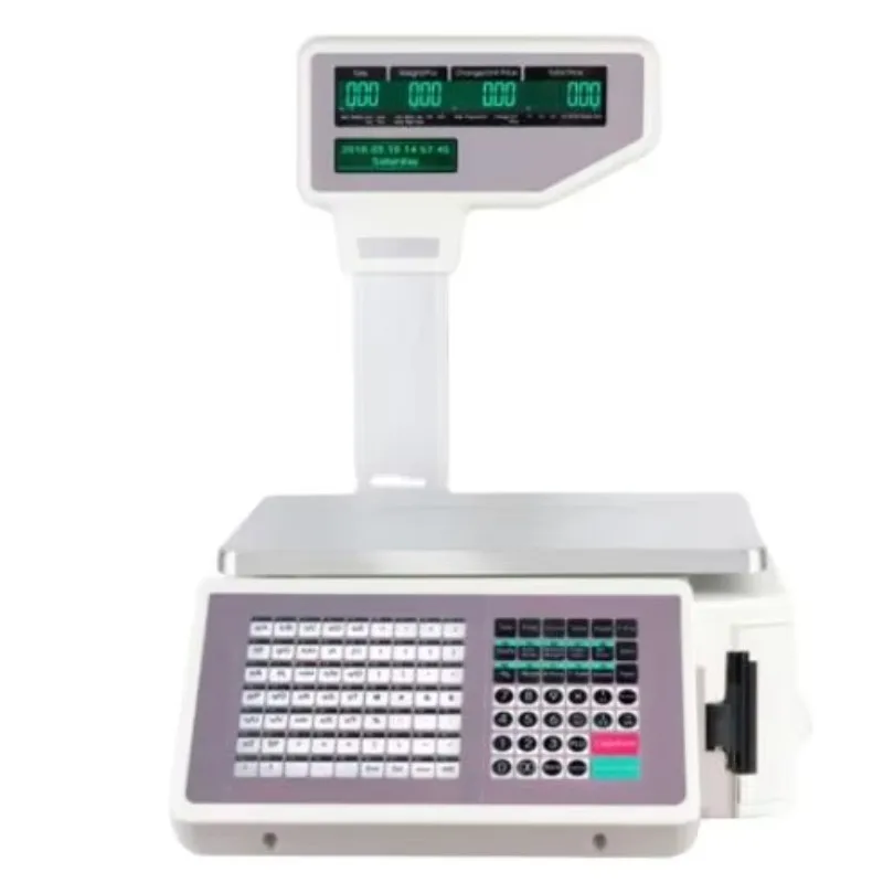 

15Kg/30kg Digital Cash Register Scale Barcode Label Printing Scale With Printer for Supermarket