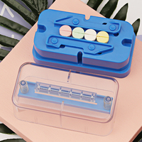 Multiple Pill Splitter Stainless Steel Blade Quartering 1/4 1/2 Pill Cutter For Round Oblong Pills Tablet Cutter Splitter Blue