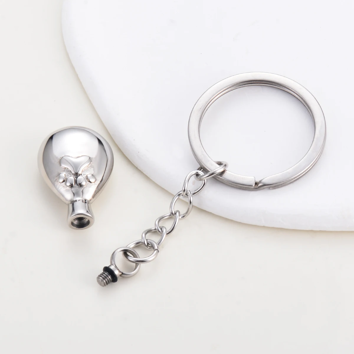 Hip Hop Shield Flower Urn Pendant Stainless Steel Keychain Cremation Ash Hair Memorial Cat Dog Jewelry Gift Dropshipping