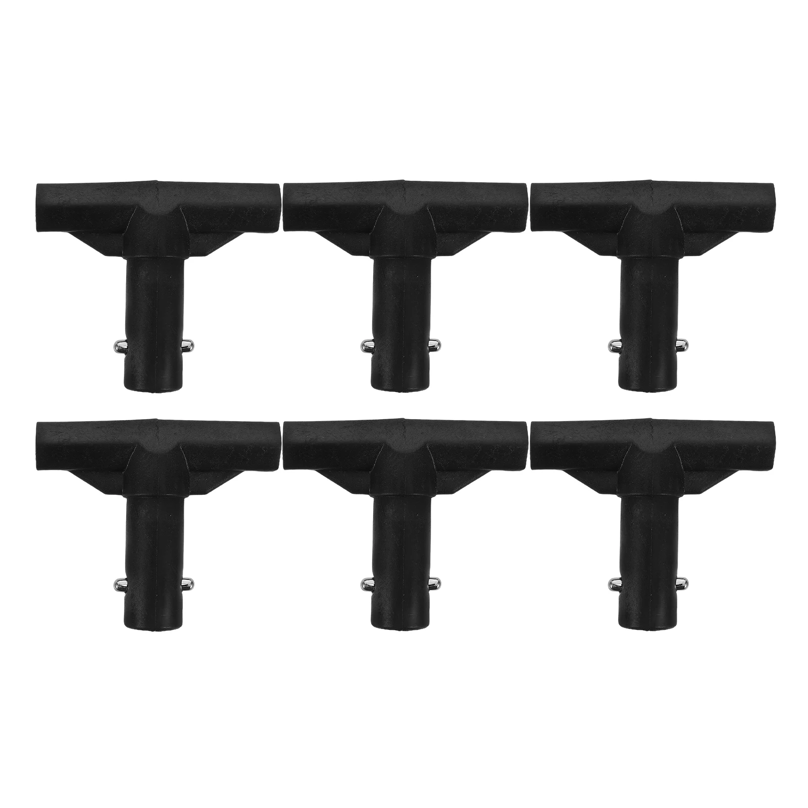 

6pcs T-Shaped Pipe Sleeves Trampoline Enclosure Pole End Caps Plastic Replacement Accessories For Indoor Outdoor Use Durable