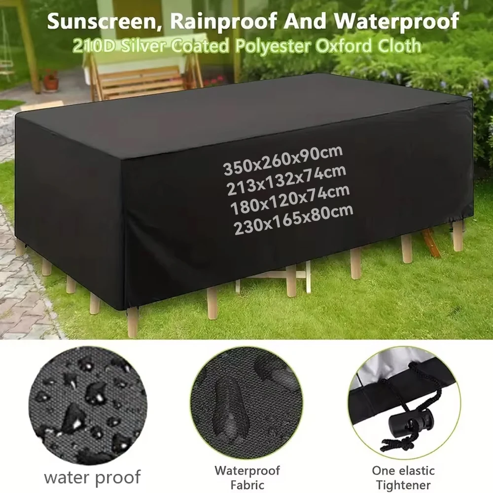 Housse de protection pour meubles de jardin, imperméable et coupe-vent, en tissu Oxford Uv 210D, pour Table de jardin