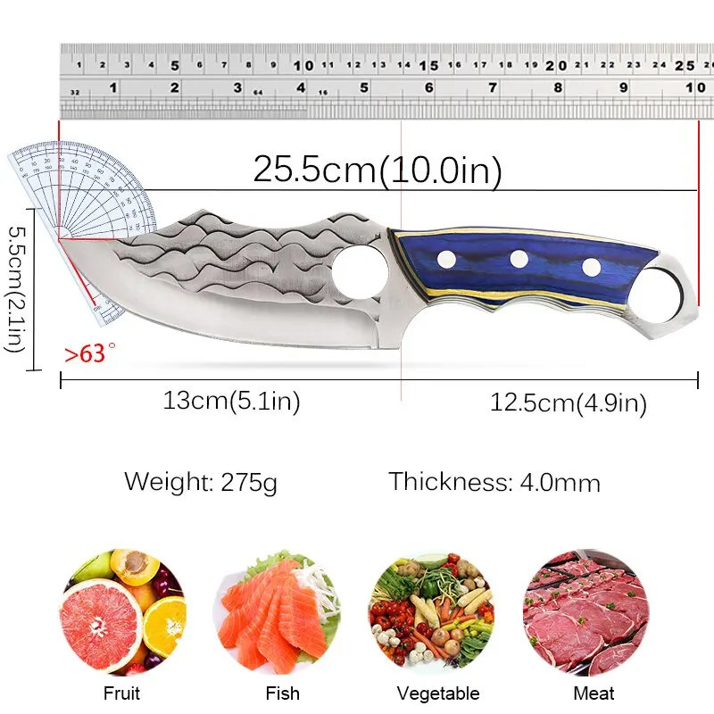 Kitchen Knife Forged Boning Knife,Stainless Steel Chef\'s Knife for Cooking Fruit Knife BBQ Meat Cleaver Butcher Knife 4Cr13