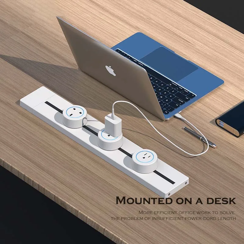 Wallpad Track Socket Round Module EU UK US Power Outlet 20W Type C USB Charger Circle LED Indicator For Kitchen Desktop