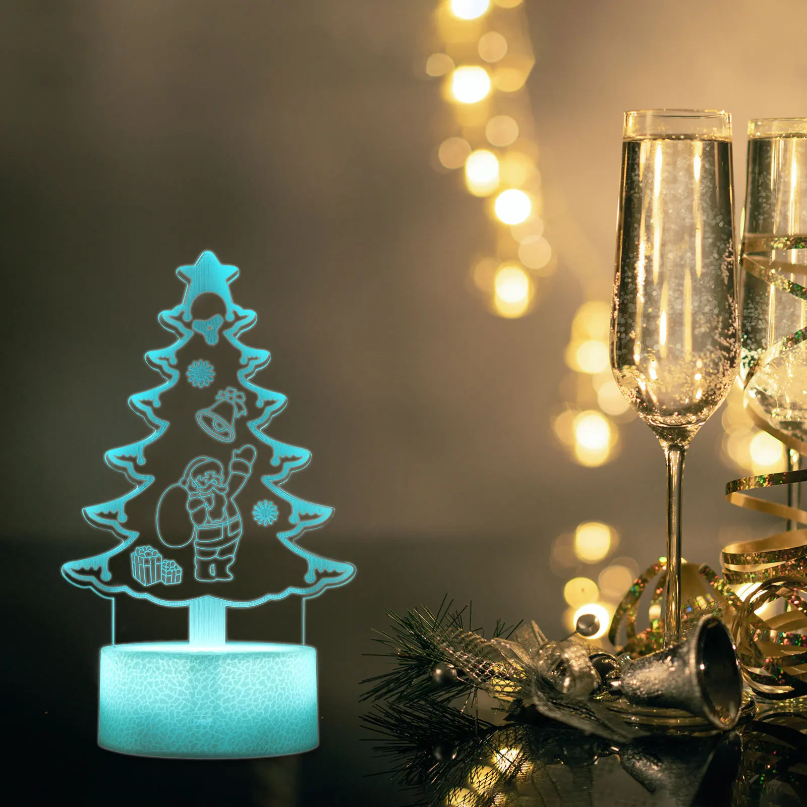 1 قطعة عيد الميلاد LED ضوء الليل أباجورة تصميم رائع نسيج واقعي احتفالي ليلة ضوء عيد الميلاد مصباح