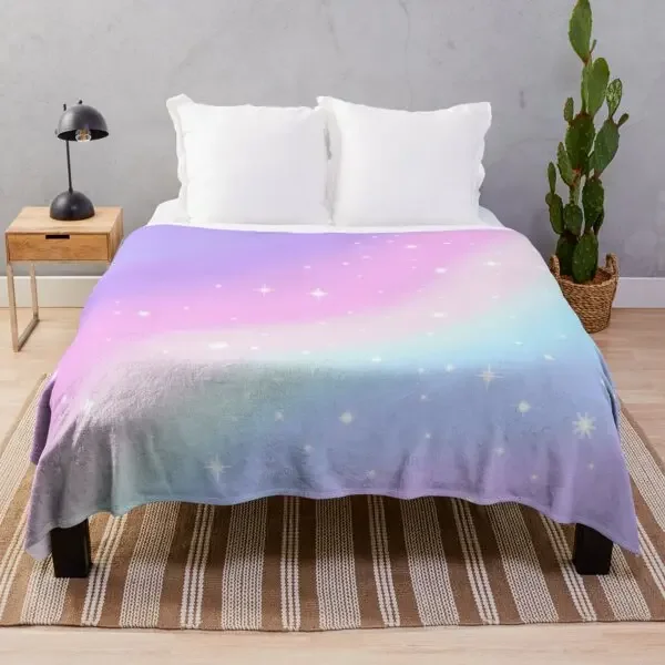 Rainbow Gradient Throw Blanket Colourful Stripe Pattern King Queen Size Super Soft Lightweight Warm for Living Room Couch Sofa
