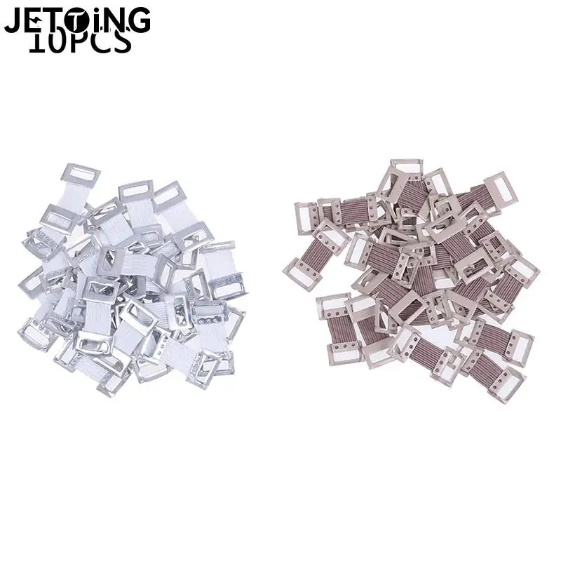 30pcs/10pcs Replacement Elastic Bandage Wrap Stretch Metal Clips Fixation Clamps Hooks First Aid Kit For Sport White/Coffee