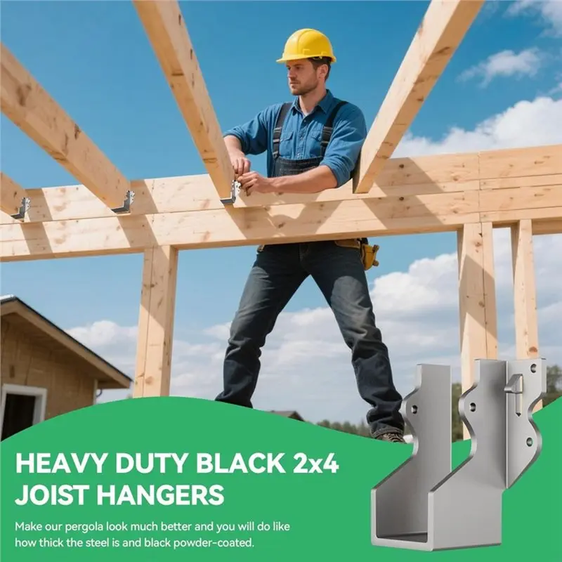 ABZL For Rafter For Hurricane Ties 12 Pcs Heavy Duty 2X4 Joist Hanger 14 Gauge LU24 Galvanizing Face Mount Joist Hangers