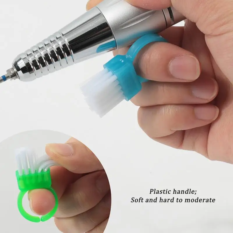 10Pcs Mini Ring Nail Dust Cleaning Brush Soft Hair DIY Nails Brushes Professional Dust Cleaning Make Up Brush Manicure Care Tool