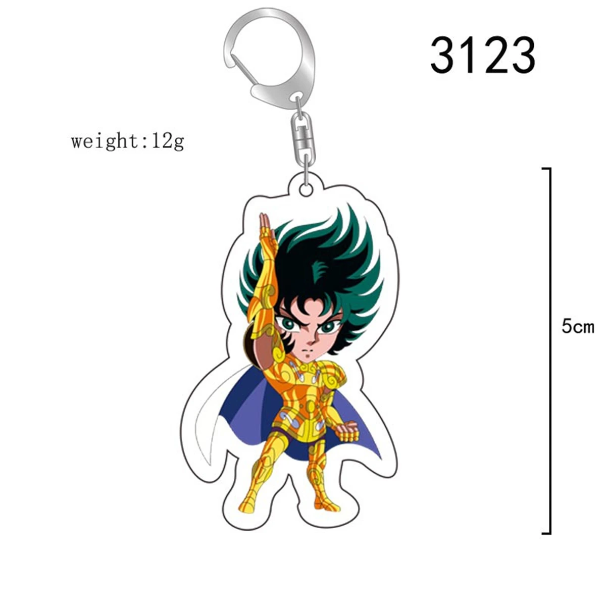 Llavero acrílico de anime: colgante de personaje de dibujos animados de Saint Seiya, adecuado para bolsos y llaves, regalos de cosplay, regalo perfecto para fanáticos