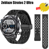 For Zeblaze Stratos 2 Ultra Smart watch Strap Wristband Silicone Sports Soft Women Men Band Screen protector Film