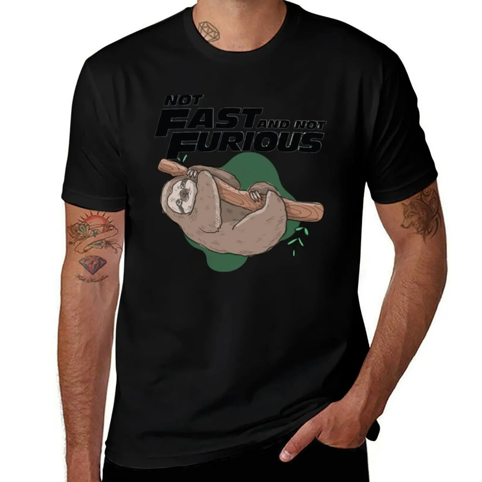 Not Fast Not Furious T-Shirt Big and Tall Casual T-Shirt