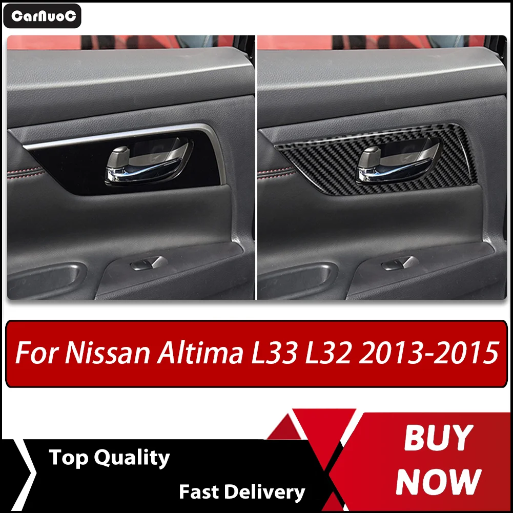 

Carbon Fiber Car Interior Upgrade Kit Front and rear handle frames Decals For Nissan Altima L33 L32 2013-2015