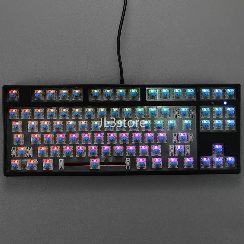 

87 key RGB magic lottery gaming mechanical keyboard USB wired green axis tea red plug-in and unplug mechanical