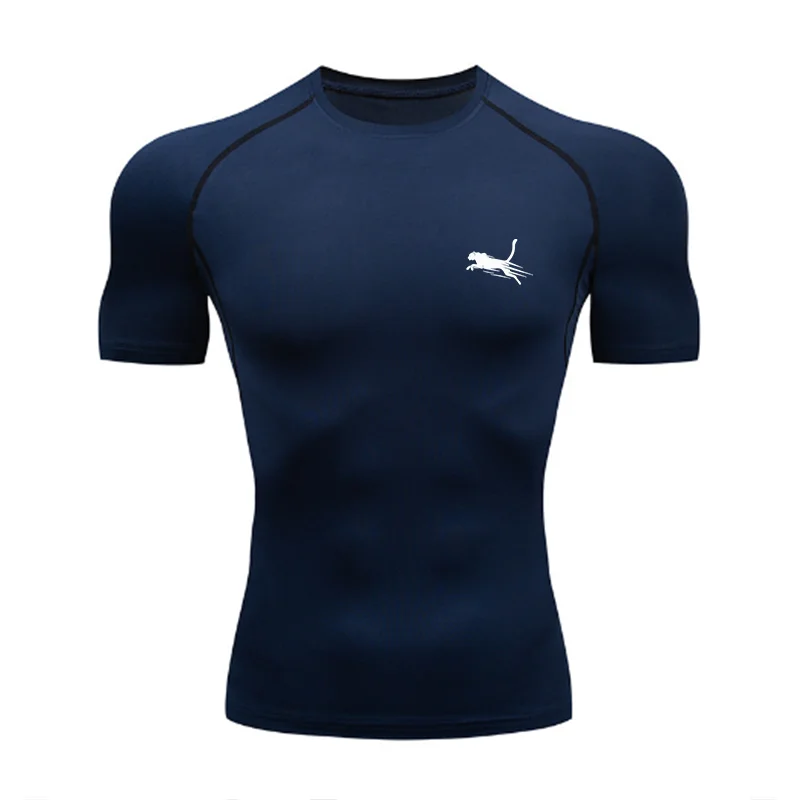 Herren Flight Print Schnelltrocknendes Kompressions-T-Shirt – Elastisches Slim Fit Sportshirt für Fitness, Laufen und Training