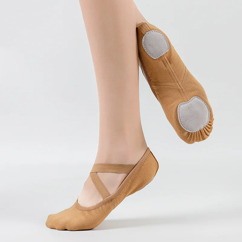 

Dance Shoes for Women with Soft Soles Elastic Fabric Camel Colored Adult Classical Children Dance Form Ballet Cat Claw Shoes