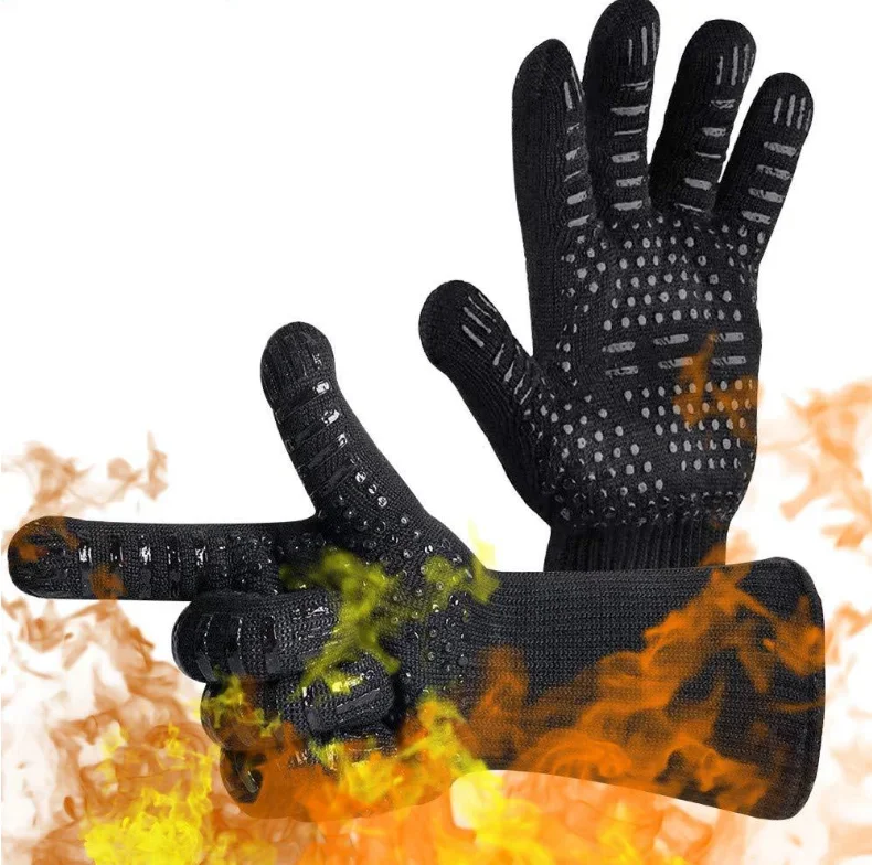 Silicone Microwave BBQ Gloves Barbecue Accessories High Temperature Grill Bbq Gloves Tools 2 Per Kit 28-35vm Heat Resistance