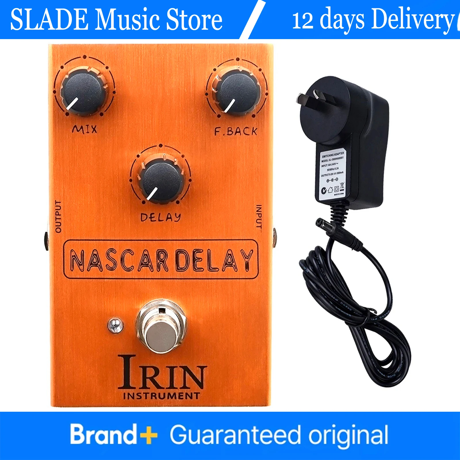 

NASCAR Аналоговая педаль задержки Классическая BBD Винтажная педаль эффектов задержки для электрогитары True Bypass AN-37 с адаптером 9 В