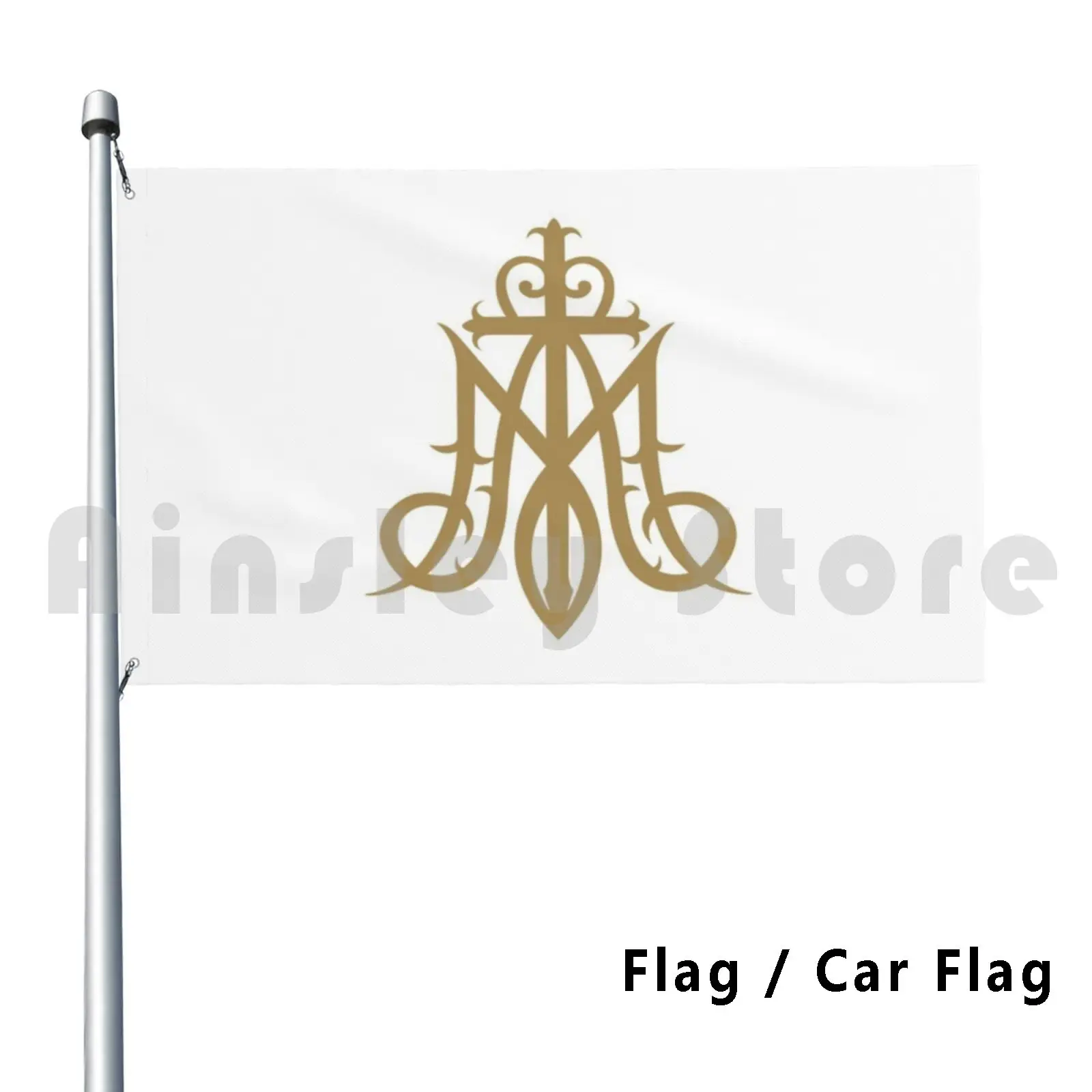 Virgin Mary Monogram Ave Maria Flag Car Flag Funny Ave Maria Catholic Christian Mary Jesus Hail Mary