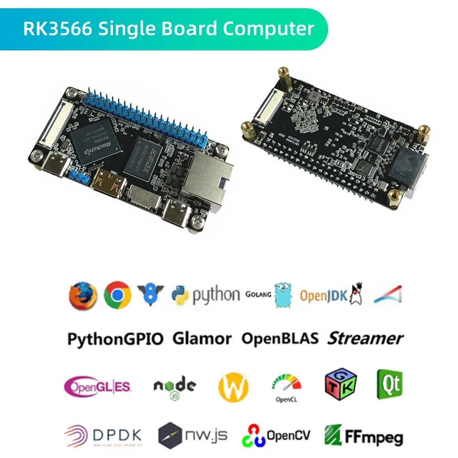 Rockchip RK3566 Single Board Computer 4GB Open Source Ram Arm SBC Computer Motherboard For Artificial Intelligence Raspberry Pi