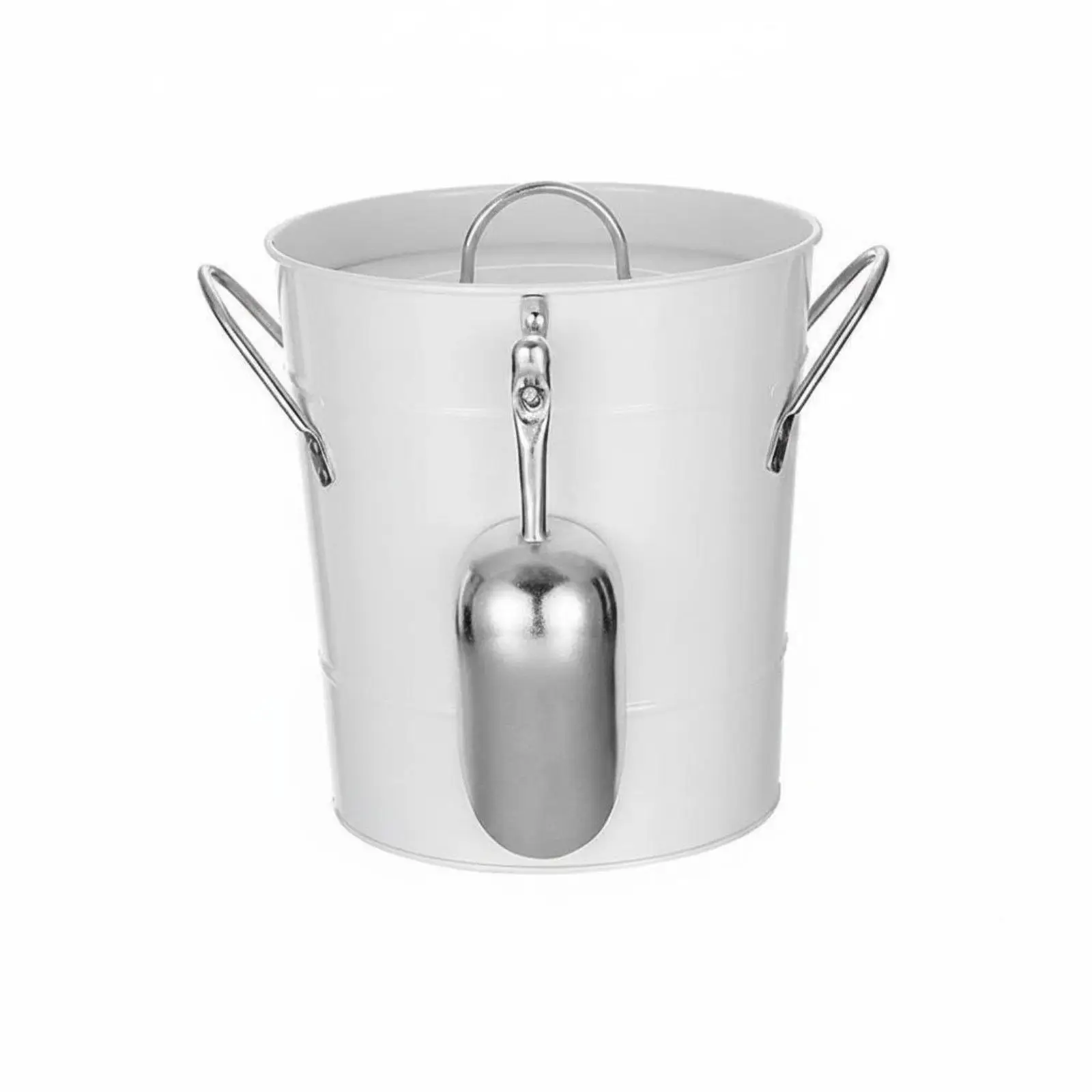 Galvanized-Ice Bucket Removable Liner Lidded Ice Bucket Leakproof Galvanized Beverage Tub for Bar, Party, Wedding