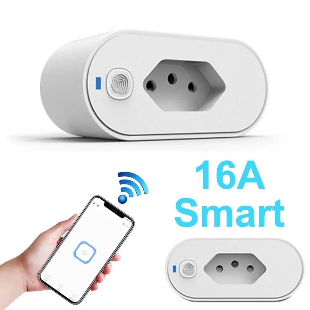 Tuya WiFi Connectivity Brazil Smart Plug Power Monitoring Voice Control Smart Plug Adapter Child Lock Smart Outlet Adapter