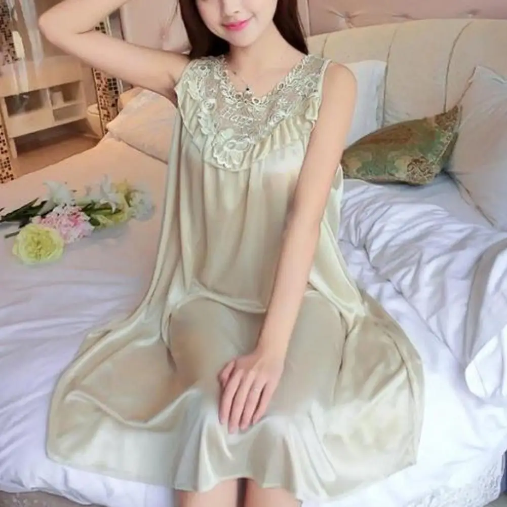 Practical Sling Sleepwear Breathable Non Shrink Women Sleepshirt Home Clothing Ladies Night Shirts