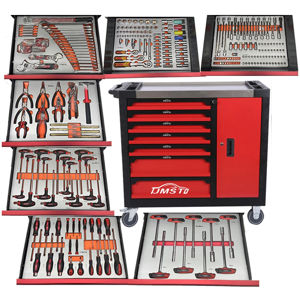CE Certified 296pcs Roller Tool Set Super Capacity Chest/Cart/Box For Automotive Repair OEM Customized Juego De Herramientas