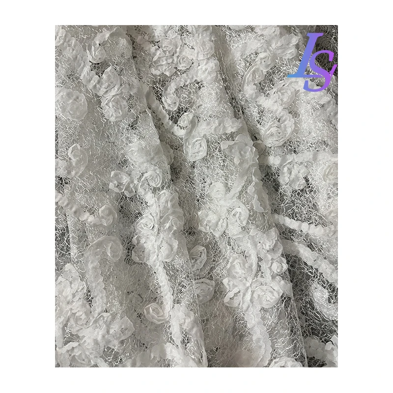 Mesh Fabric White Jacquard Transparent Soft Wedding Dress Clothing Designer Cloth for Apparel Sewing By The Meter Diy Material