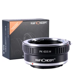 K&F Concept PK to EOS M Lens Adapter Pentax K Mount Lens to Canon EOS M for Canon M1 M2 M3 M5 M6 M50 M100