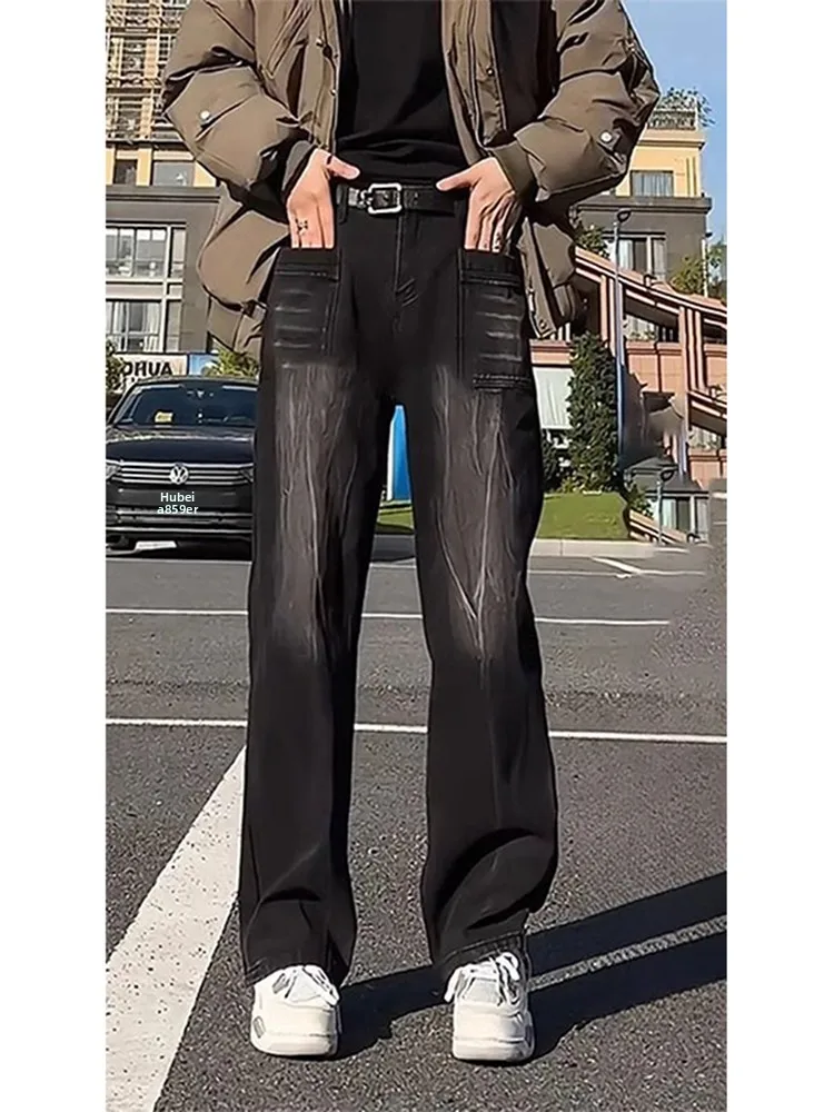 

Мужские джинсы Bla Lightning Pattern Straight Leg с узором, весенне-осенние, облегающие, слегка расклешенные, эластичные, модные