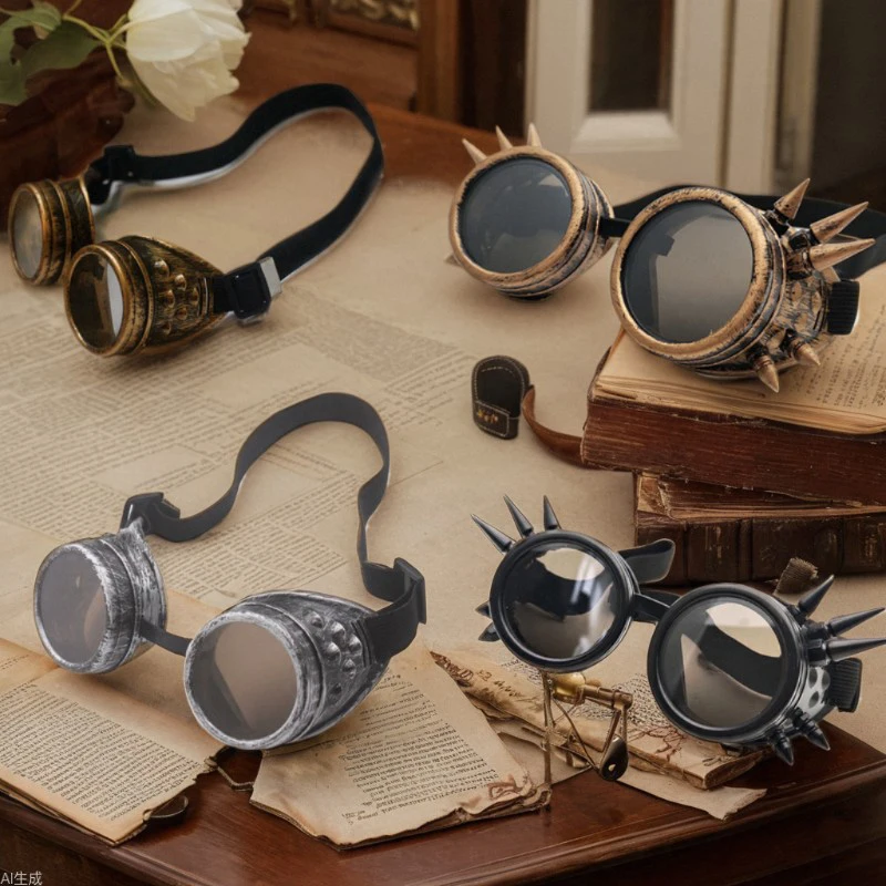 

Motorcycle Retro Steampunk Glasses Driver Gothic Sunglasses Protective Glasses Decorations Multiple Models Dress Up Tool