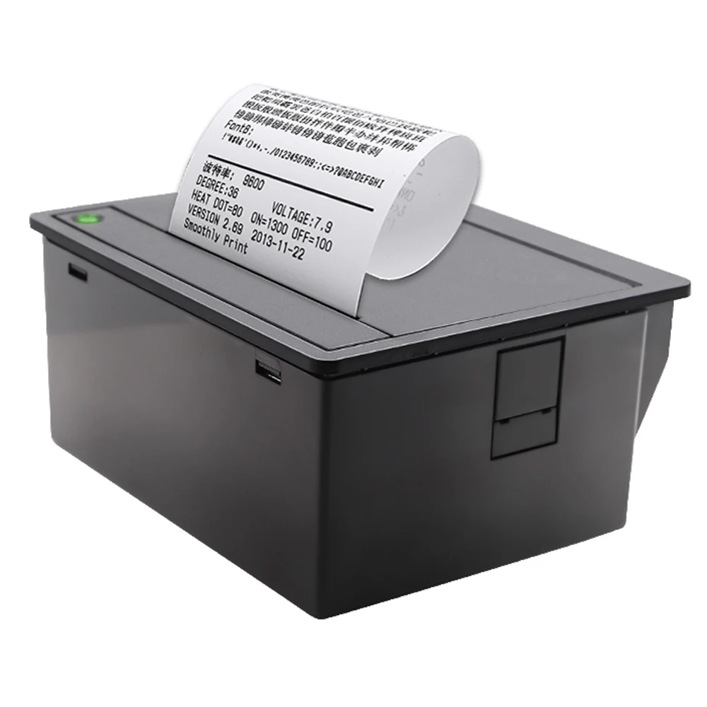 80mm Embedded Thermal Printer Module w/ TTL+RS232+USB Printer Support ESC/POS Command 72mm Width 180mm/s Speed Auto Paper