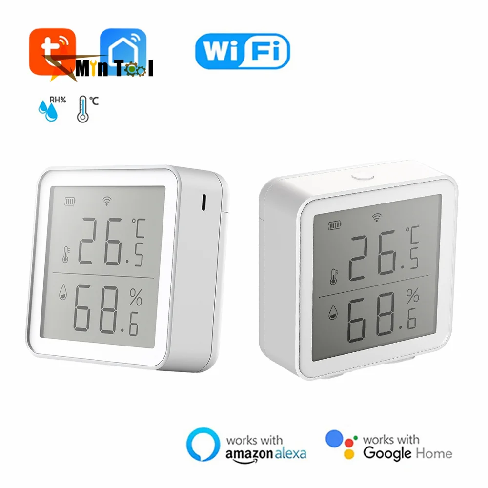 Tuya Smart WIFI Temperature and Humidity Sensor with LCD Screen Digital Display Wireless Thermometer Work for Alexa Google Home