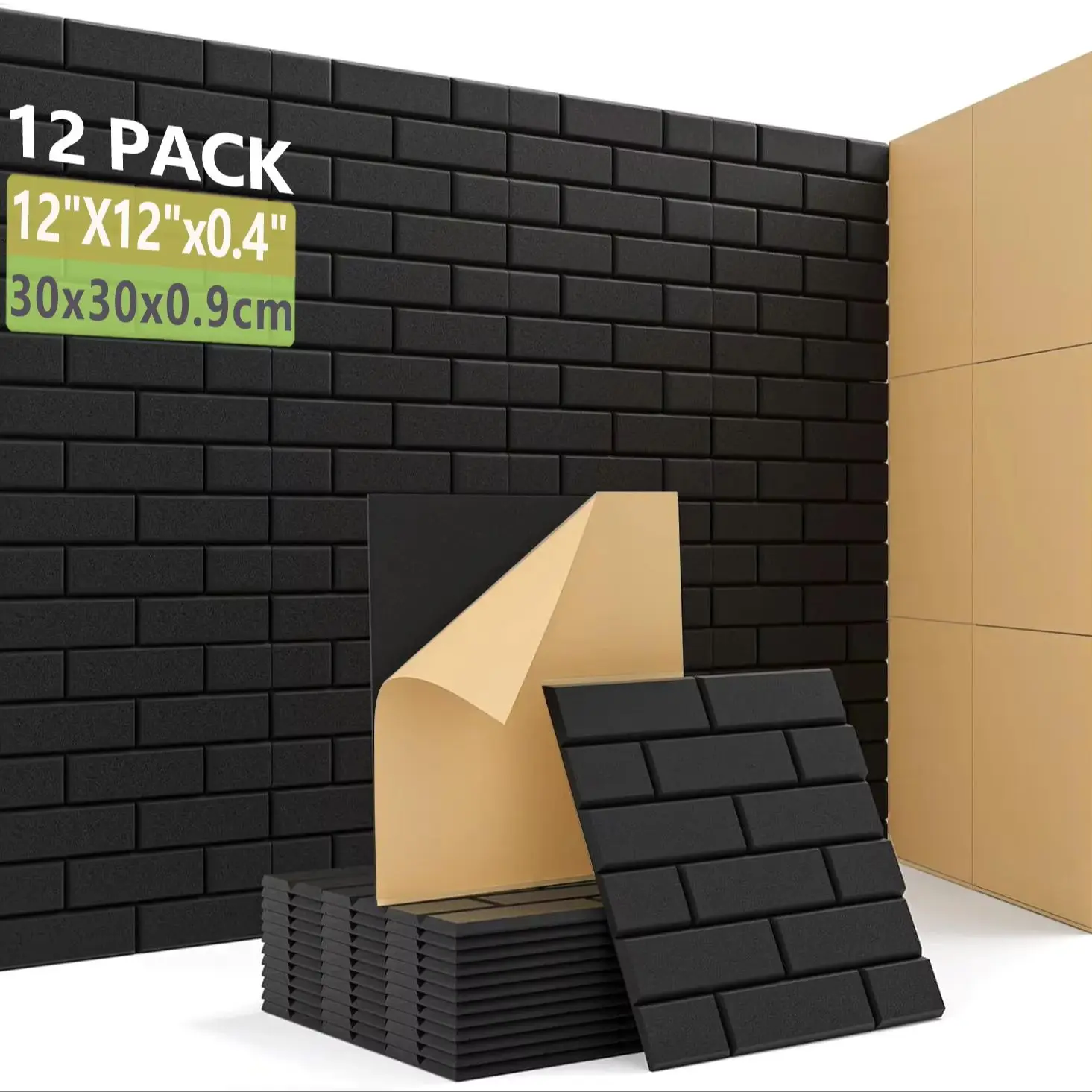 

Gray 9MM Thickness Sound-Absorbing Panels Sound Insulation Pads Echo Bass Isolation DIY Self-adhesive Background Felt Wall Stick