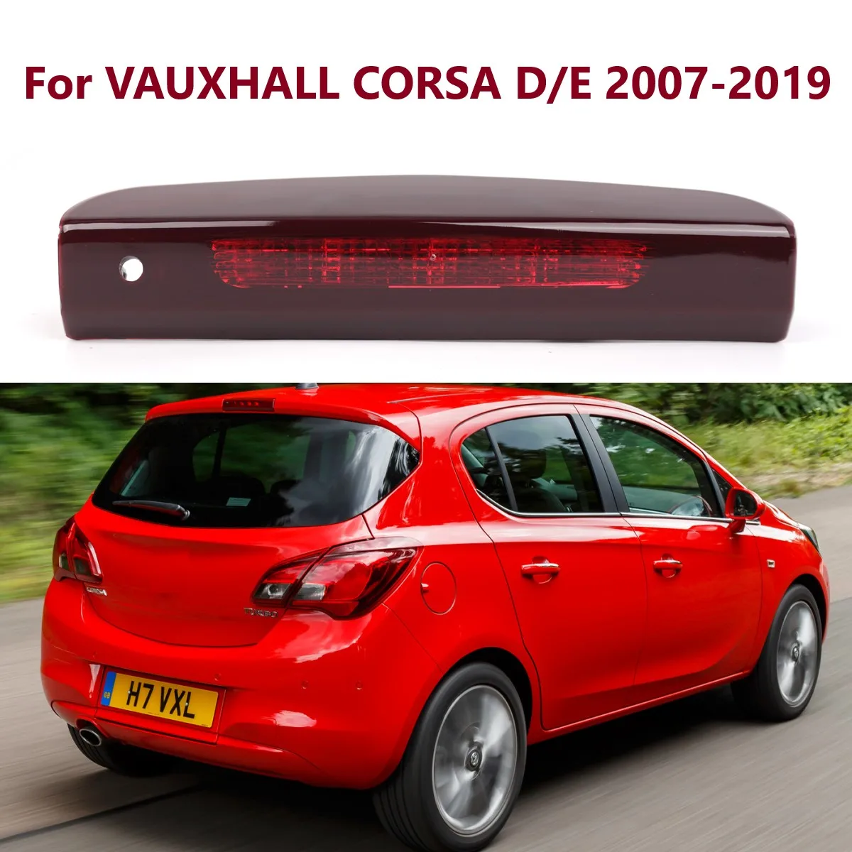 

Автомобильная лампа заднего хода с высоким креплением для VAUXHALL CORSA D/E 2007-2019, 5 дверей, третья Тормозная лампа 13188045 1222130